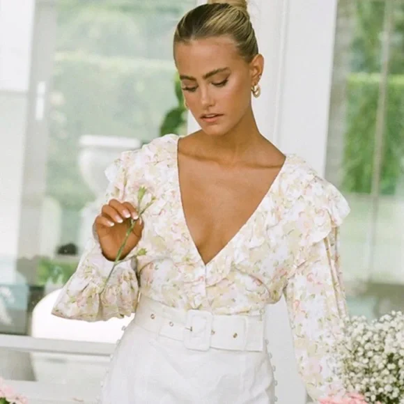 Sabo Skirt Floral Open-Back Bodysuit - Picture 6 of 6